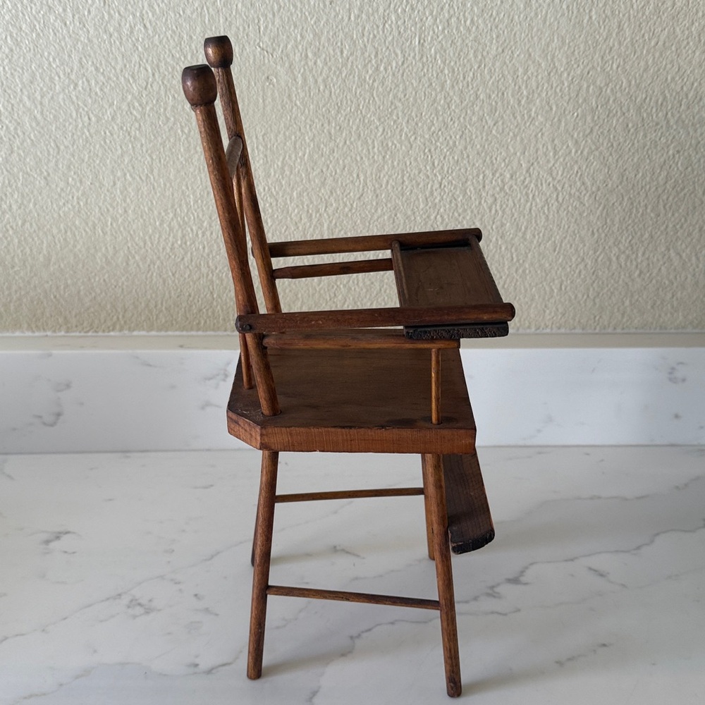 Vintage Wooden Doll High Chair Handmade Plant Stand